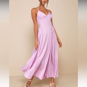 Pink Striped Maxi Dress